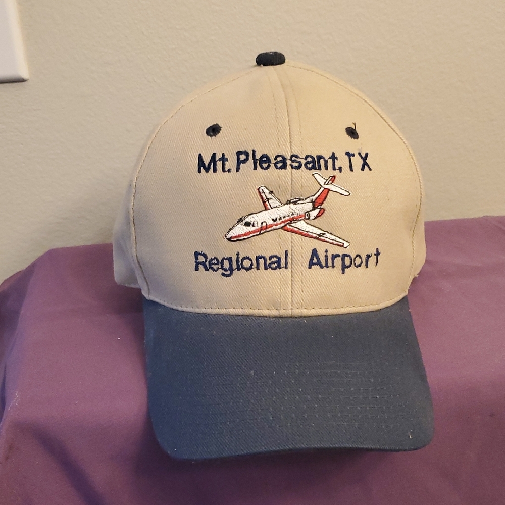 Mt. Pleasant, TX Regional Airport Cap - Blue and Tan